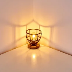 Lampe A Poser Haervej Bois Clair, Noir, 1 Lumiere