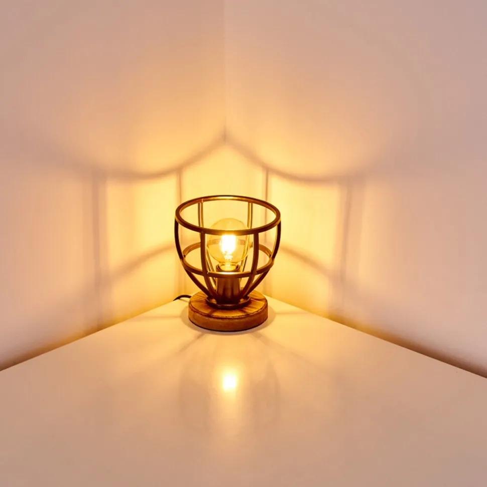 Lampe A Poser Haervej Bois Clair, Noir, 1 Lumiere