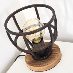 Lampe A Poser Haervej Bois Clair, Noir, 1 Lumiere