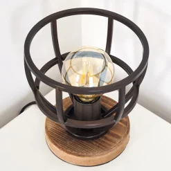 Lampe A Poser Haervej Bois Clair, Noir, 1 Lumiere