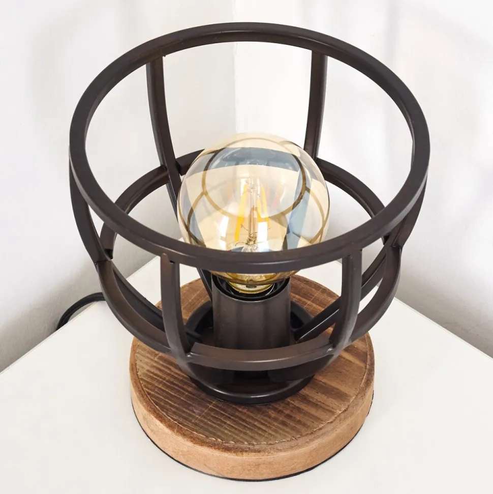 Lampe A Poser Haervej Bois Clair, Noir, 1 Lumiere