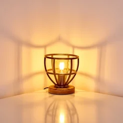 Lampe A Poser Haervej Bois Clair, Noir, 1 Lumiere