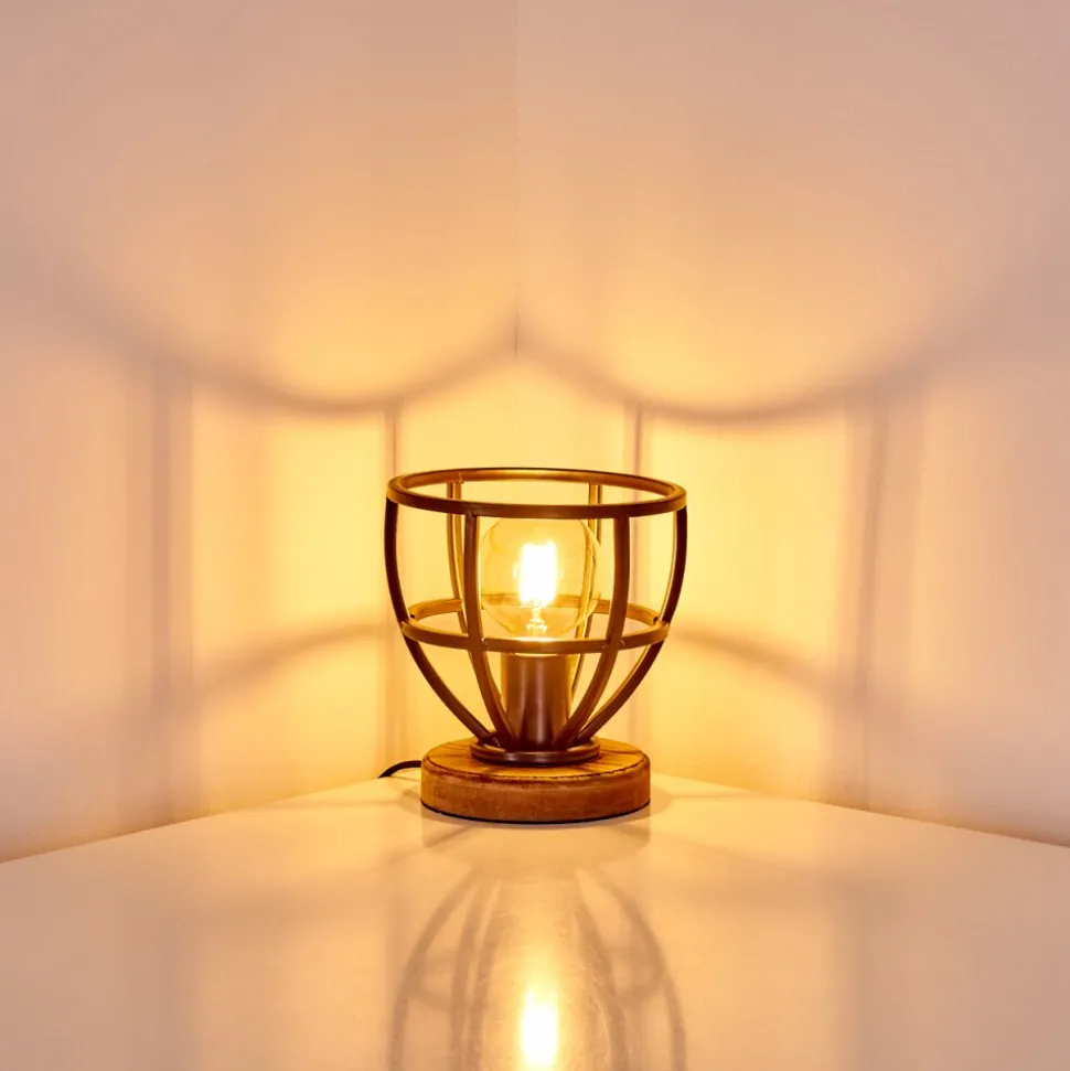 Lampe A Poser Haervej Bois Clair, Noir, 1 Lumiere