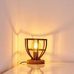 Lampe A Poser Haervej Bois Clair, Noir, 1 Lumiere