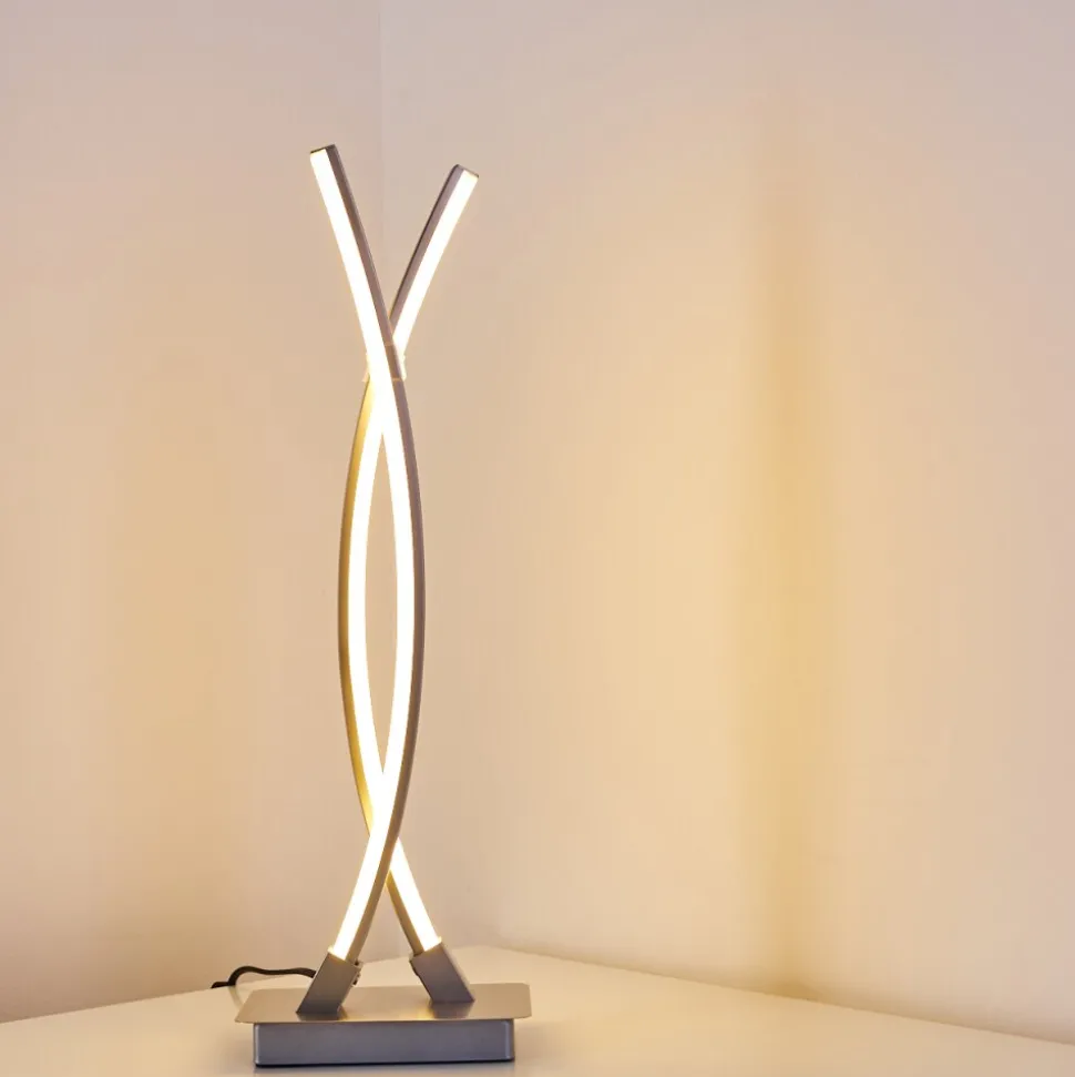 Lampe A Poser Horpmaal Led Nickel Mat, 2 Lumieres