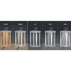 Lampe A Poser Konstsmide Cannes Led Rouille, 5 Lumieres