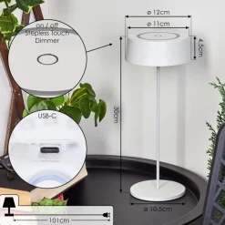 Lampe A Poser Kouvi Led Blanc, 1 Lumiere