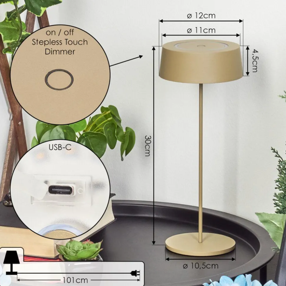 Lampe A Poser Kouvi Led Or, 1 Lumiere