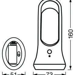 Lampe A Poser Ledvance Nightlux Blanc, 1 Lumiere, Detecteur De Mouvement