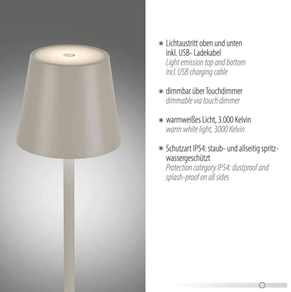Lampe A Poser Leuchten Direkt Euria Led Gris, 1 Lumiere