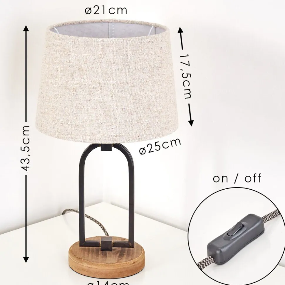 Lampe A Poser Logumkolster Brun, Noir, 1 Lumiere