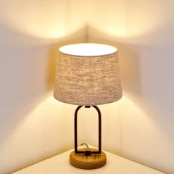 Lampe A Poser Logumkolster Brun, Noir, 1 Lumiere