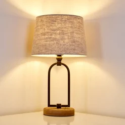 Lampe A Poser Logumkolster Brun, Noir, 1 Lumiere