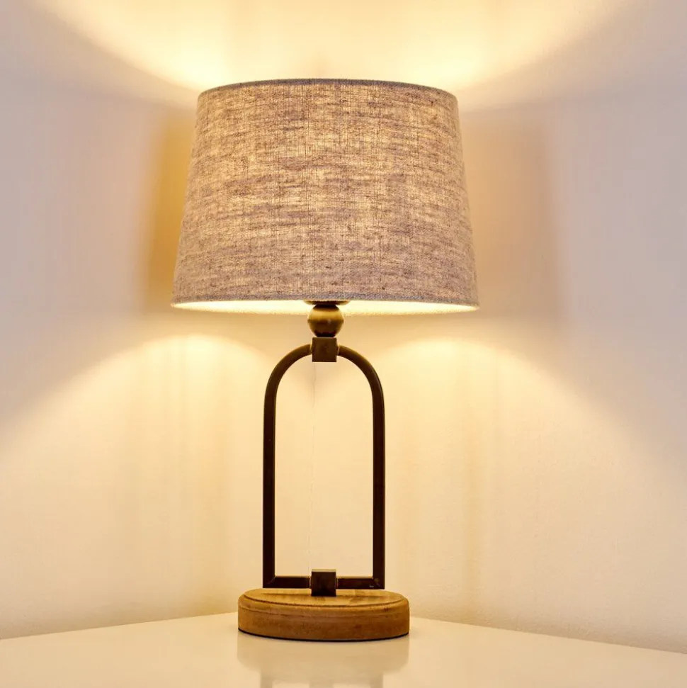Lampe A Poser Logumkolster Brun, Noir, 1 Lumiere