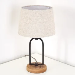 Lampe A Poser Logumkolster Brun, Noir, 1 Lumiere