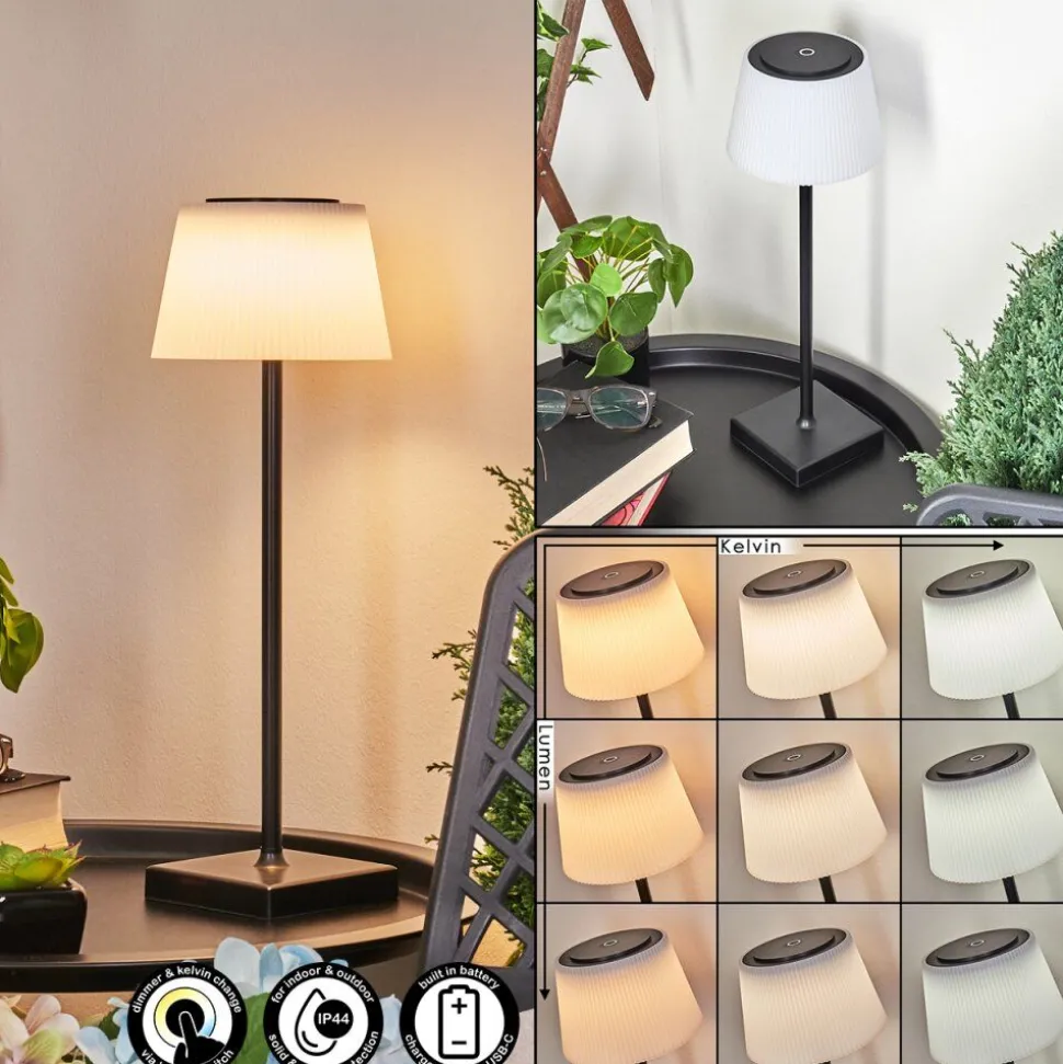 Lampe A Poser Longchamps Led Noir, 1 Lumiere