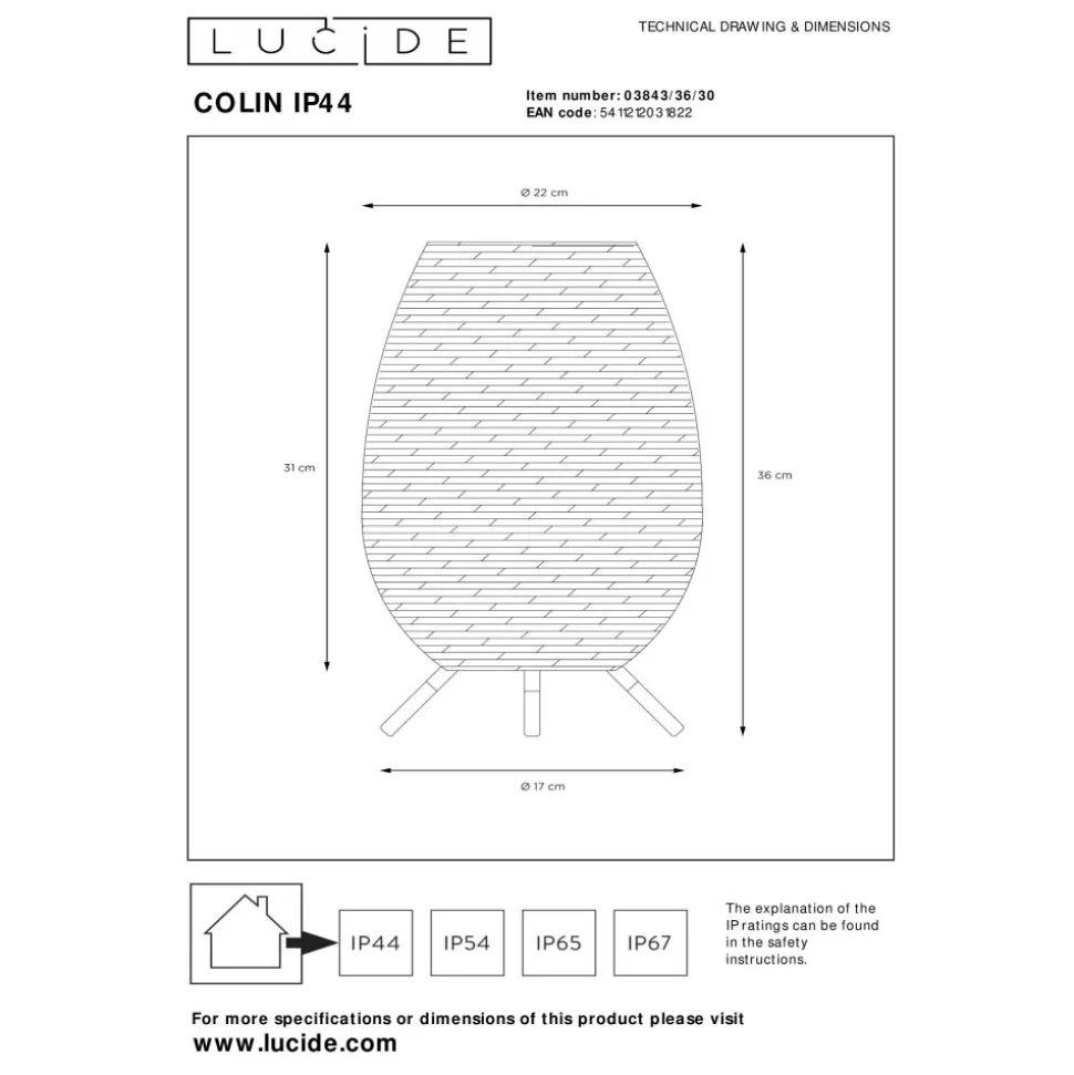 Lampe A Poser Lucide Colin Led Or, Laiton, 1 Lumiere