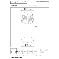 Lampe A Poser Lucide Justine Led Blanc, 1 Lumiere