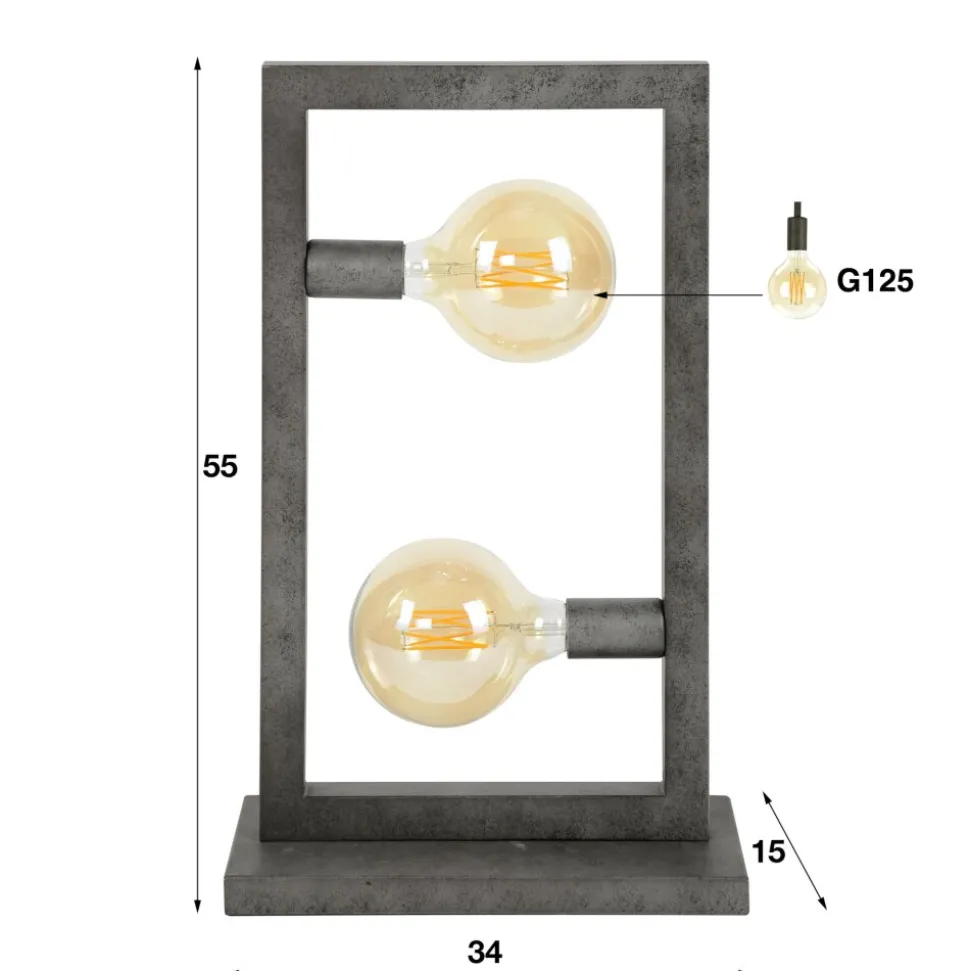 Lampe A Poser Oranjewoud Argente, 2 Lumieres