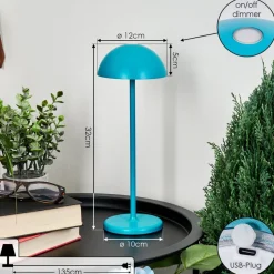 Lampe A Poser Pelaro Led Bleu, 1 Lumiere