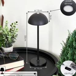 Lampe A Poser Pelaro Led Noir, 1 Lumiere