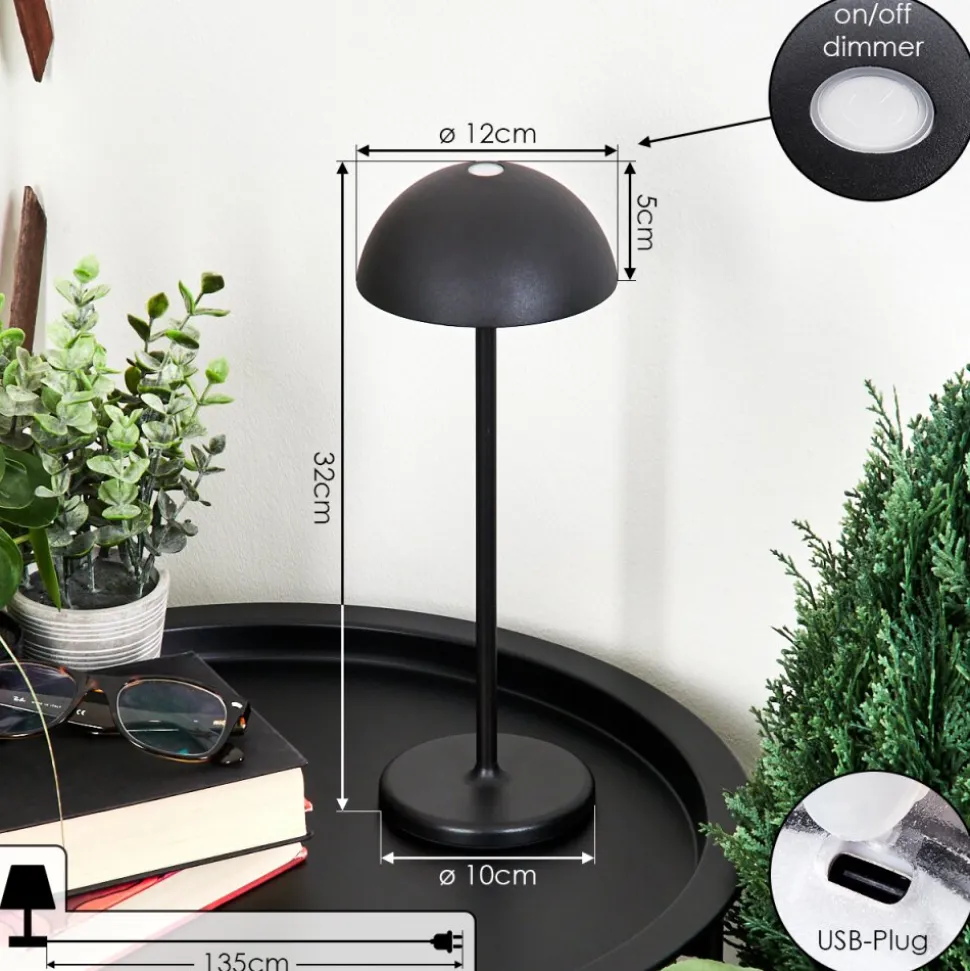 Lampe A Poser Pelaro Led Noir, 1 Lumiere