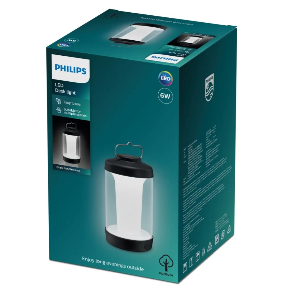 Lampe A Poser Philips Cicero Led Noir, Blanc, 1 Lumiere