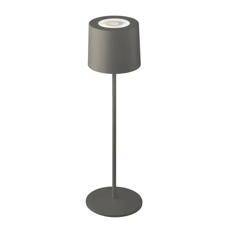 Lampe A Poser Schoner Wohnen-Kollektion Sun Led Gris, 1 Lumiere, Changeur De Couleurs