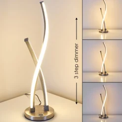 Lampe A Poser Tervo Led Nickel Mat, 2 Lumieres