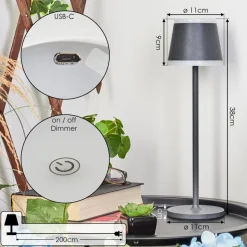 Lampe A Poser Walt Led Anthracite, 1 Lumiere