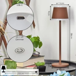 Lampe A Poser Walt Led Rouille, 1 Lumiere