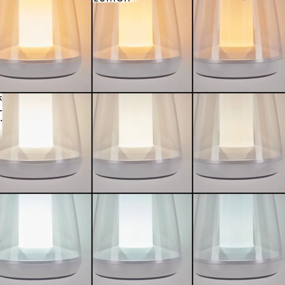 Lampe A Poser Yari Led Gris, Transparent, Blanc, 1 Lumiere, Telecommandes, Changeur De Couleurs