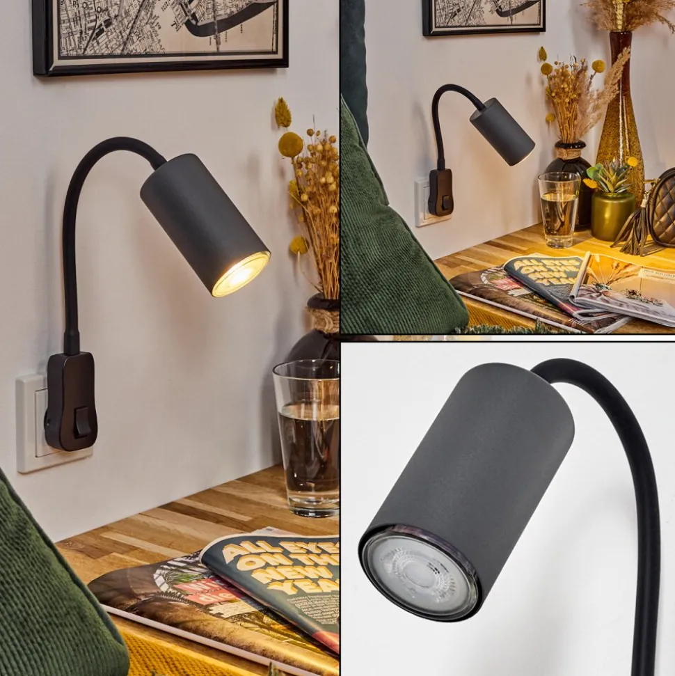 Lampe A Prise Electriquejavel Noir, 1 Lumiere