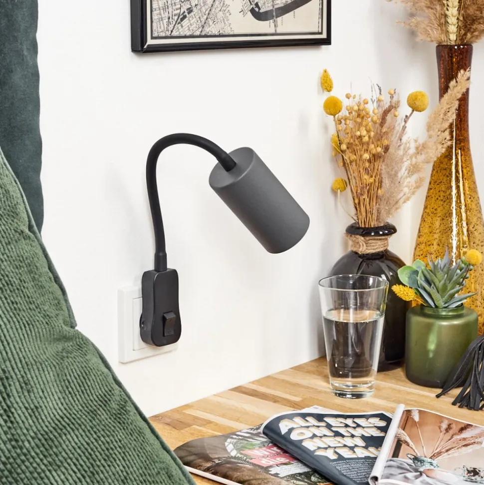 Lampe A Prise Electriquejavel Noir, 1 Lumiere