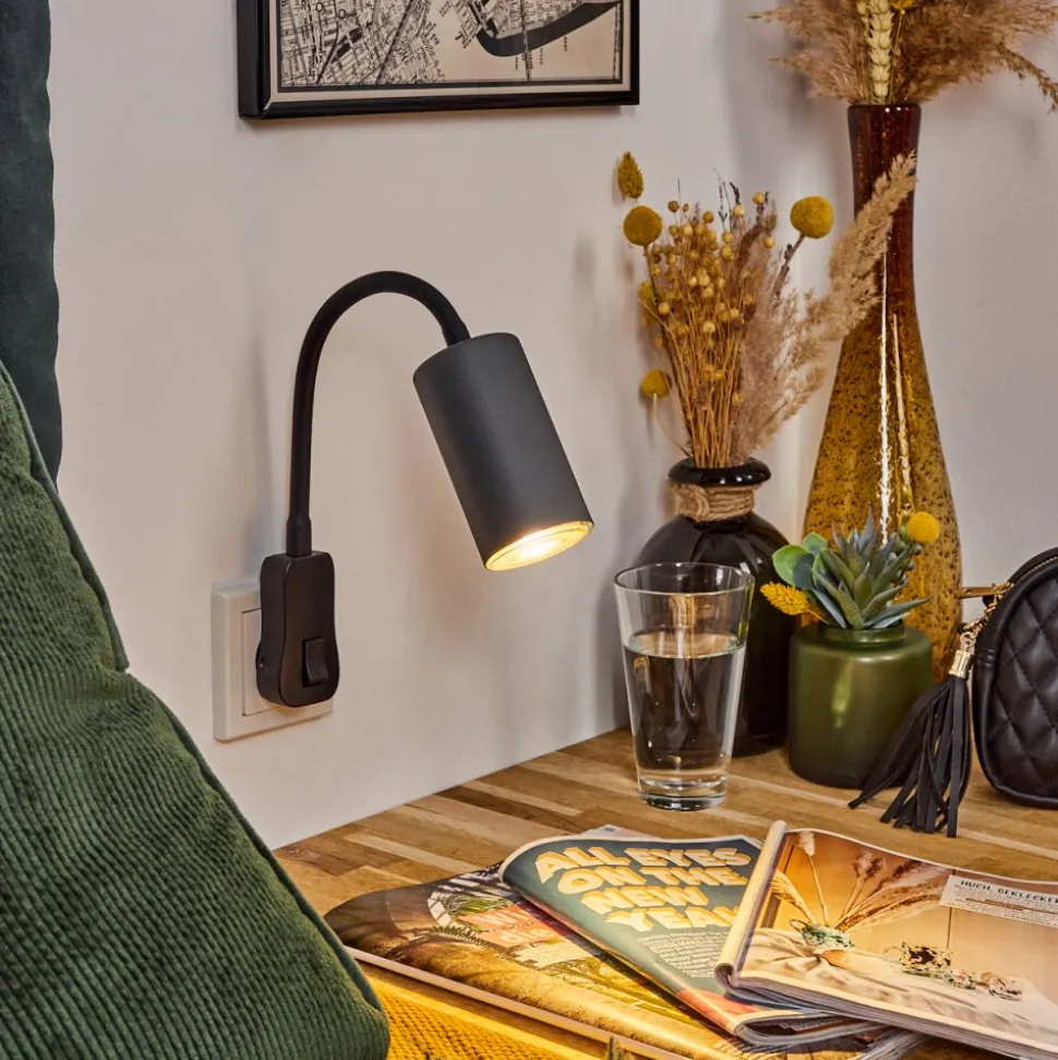 Lampe A Prise Electriquejavel Noir, 1 Lumiere