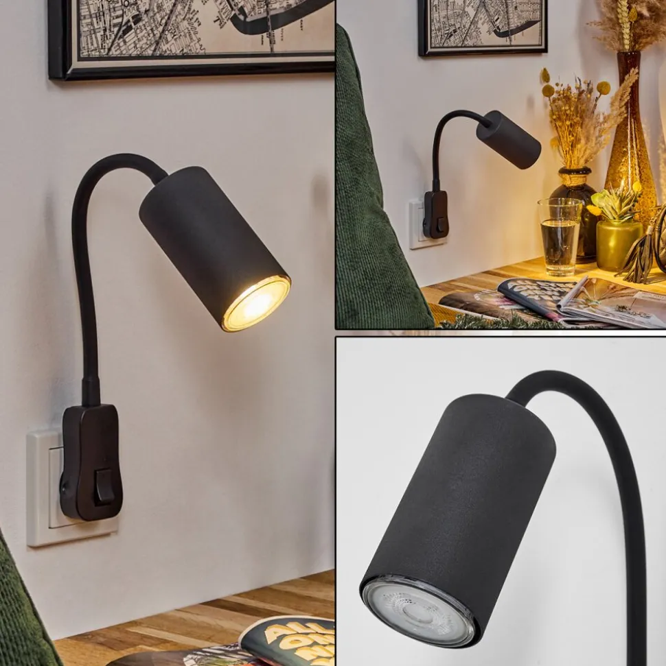 Lampe A Prise Electriquejavel Noir, 1 Lumiere