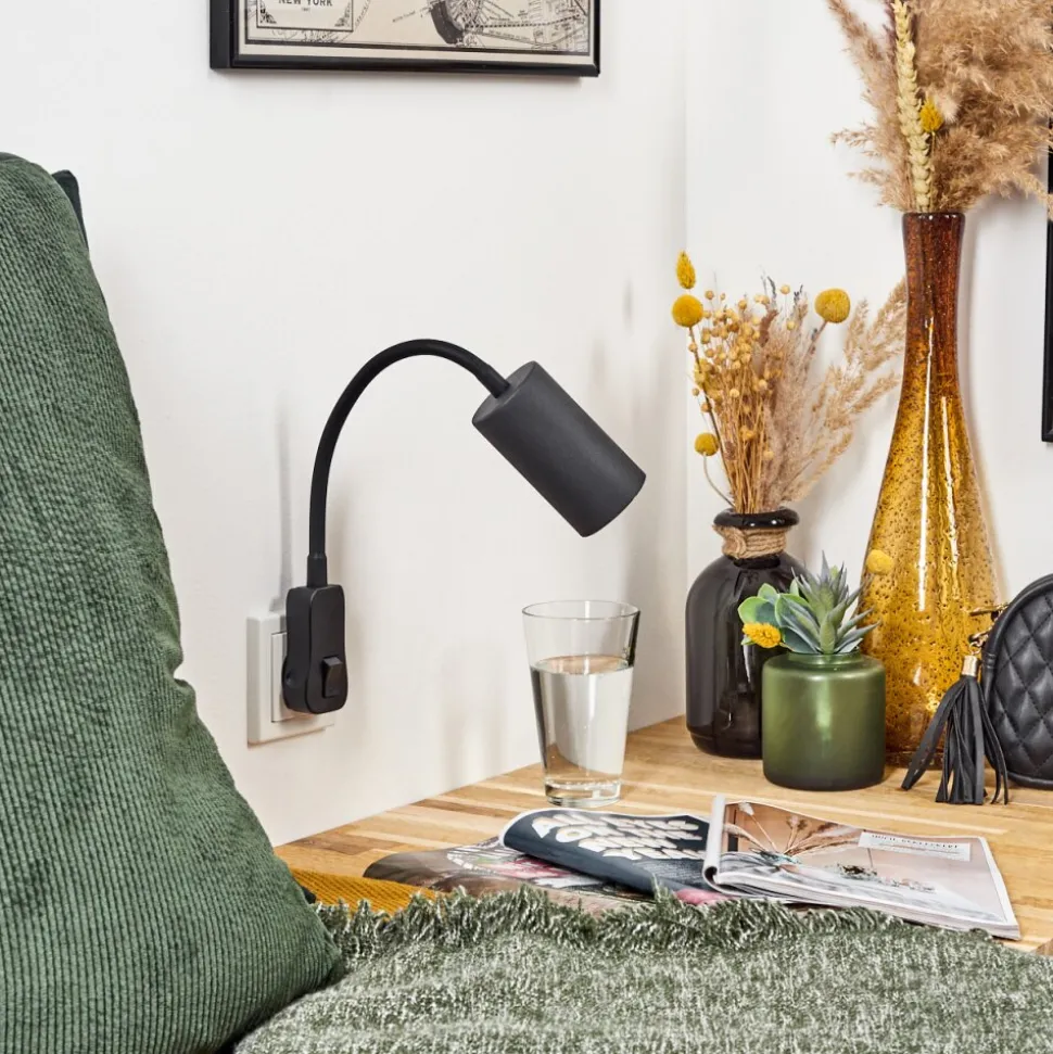 Lampe A Prise Electriquejavel Noir, 1 Lumiere
