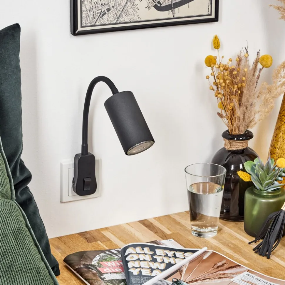 Lampe A Prise Electriquejavel Noir, 1 Lumiere