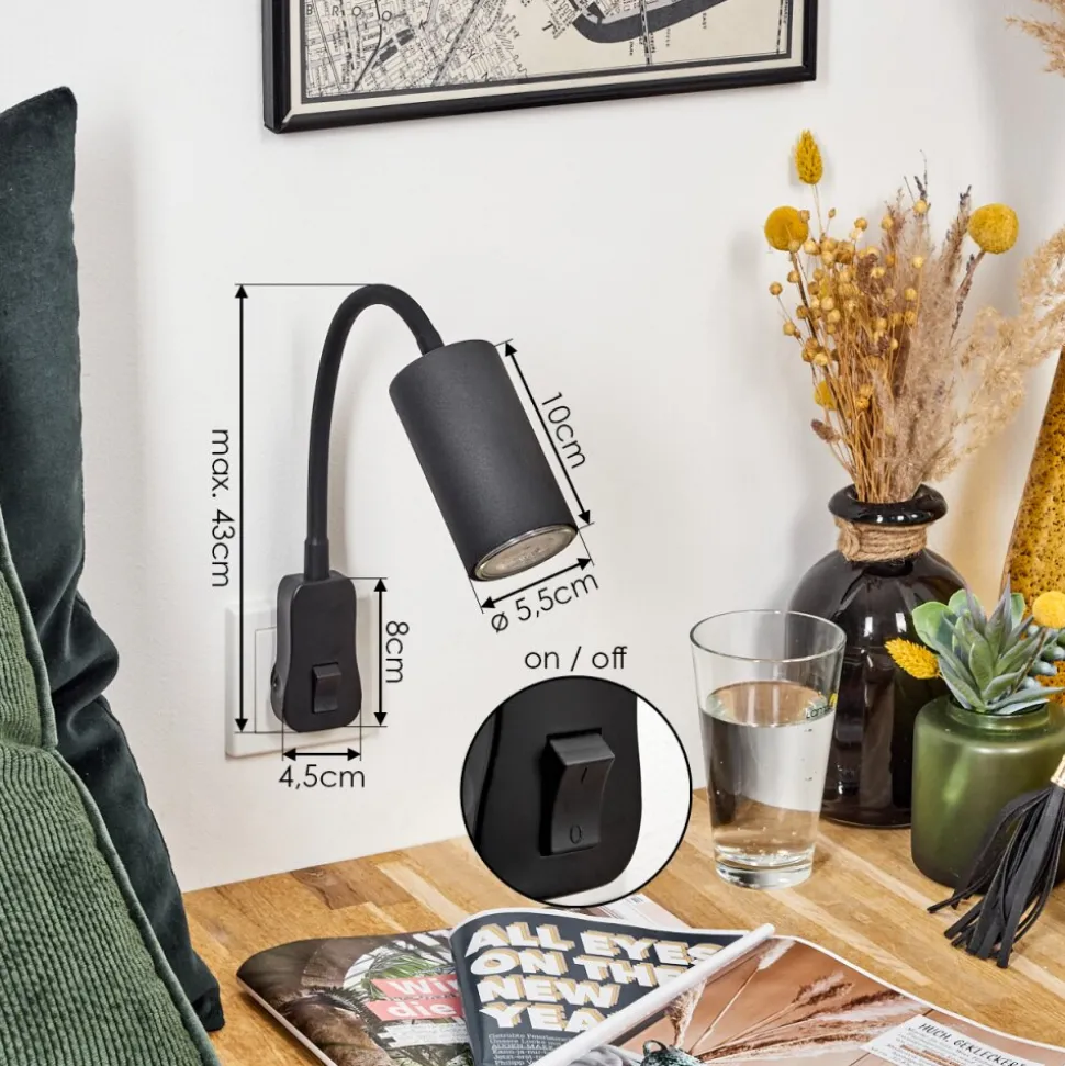 Lampe A Prise Electriquejavel Noir, 1 Lumiere