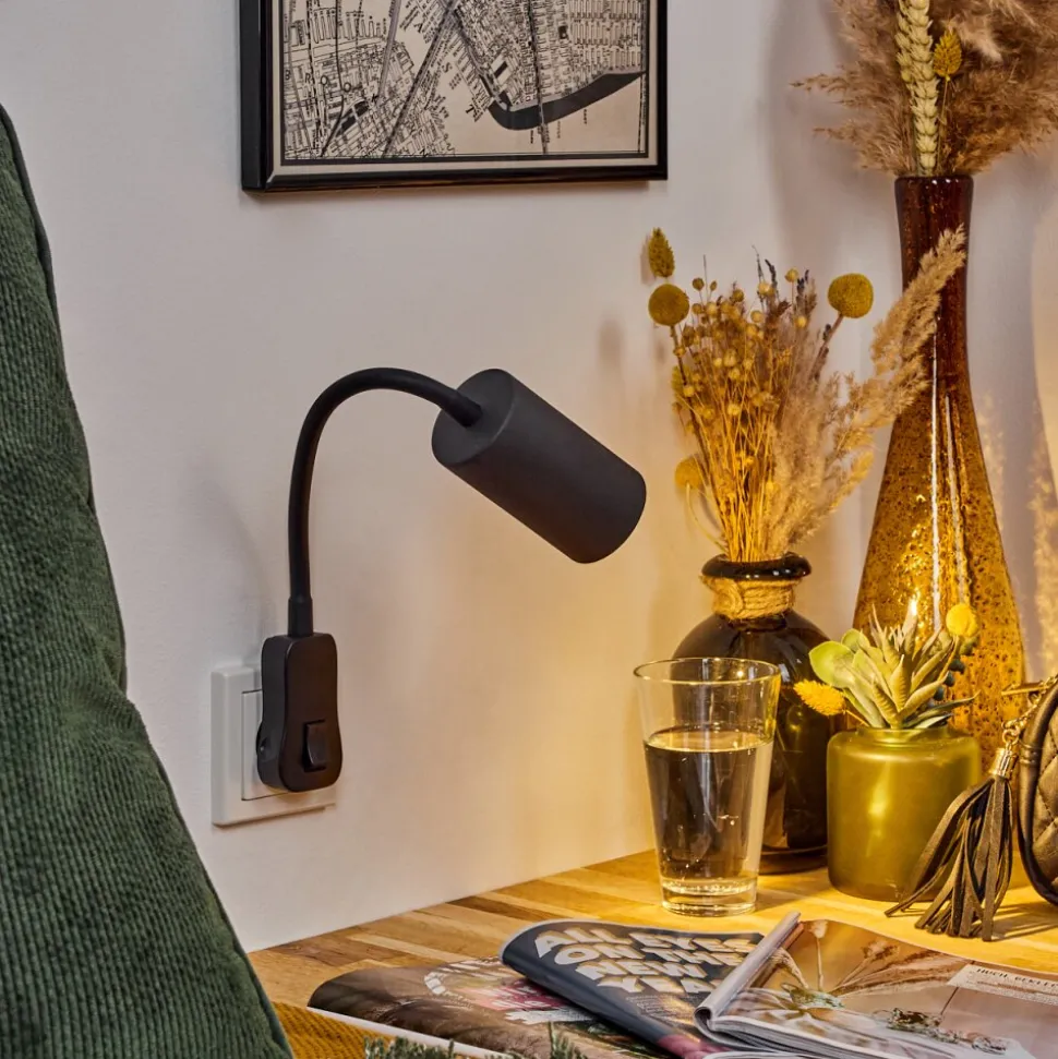 Lampe A Prise Electriquejavel Noir, 1 Lumiere