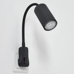 Lampe A Prise Electriquejavel Noir, 1 Lumiere