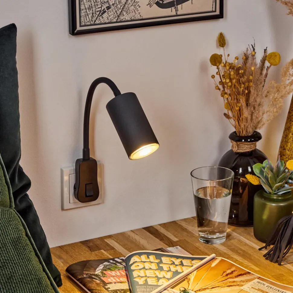 Lampe A Prise Electriquejavel Noir, 1 Lumiere