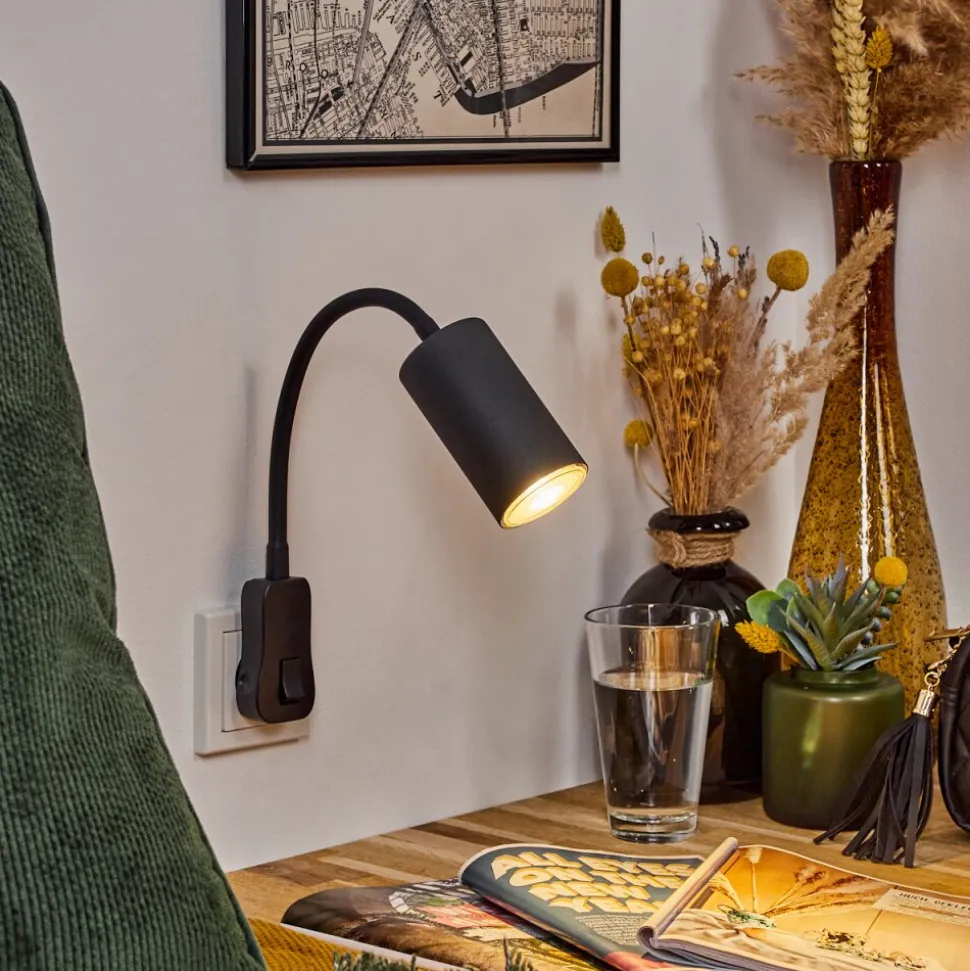 Lampe A Prise Electriquejavel Noir, 1 Lumiere