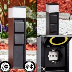 Lampe A Prise Electriquepapacal Led Noir, 1 Lumiere