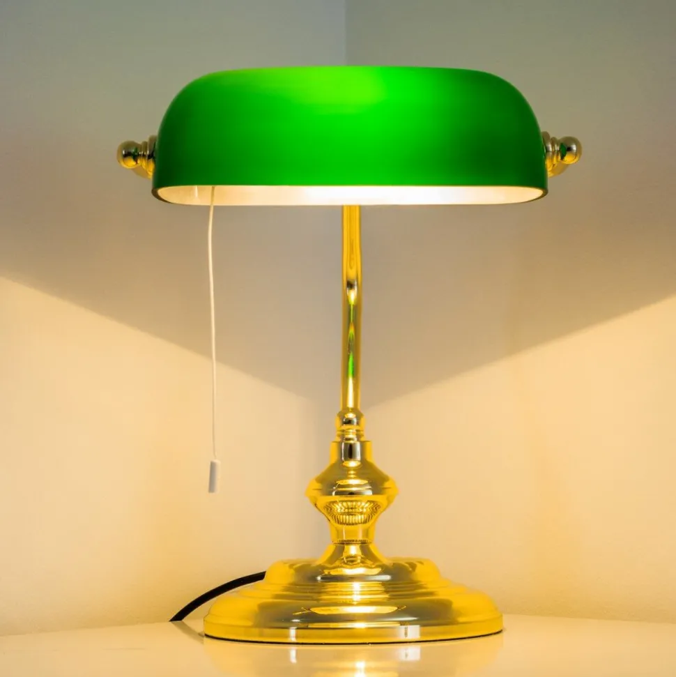 Lampe De Banquier Laiton, 1 Lumiere
