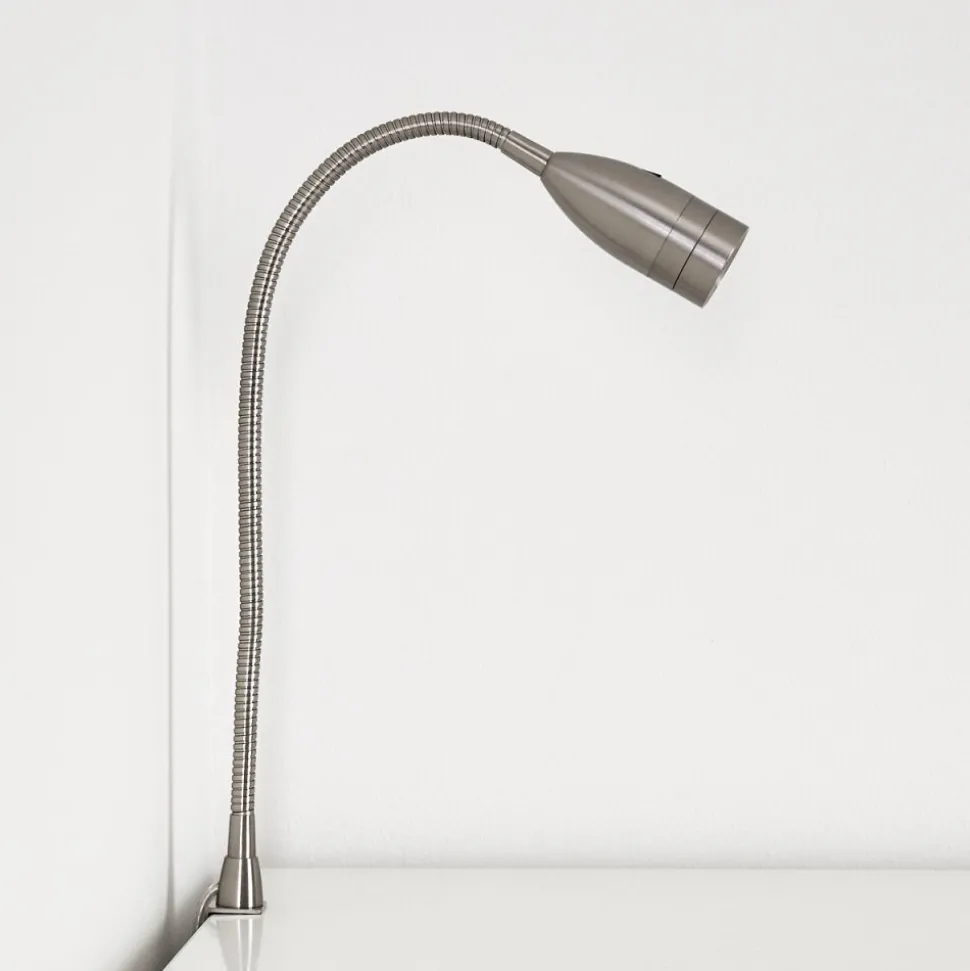Lampe De Chevet Alsea Led Nickel Mat, 1 Lumiere, Detecteur De Mouvement
