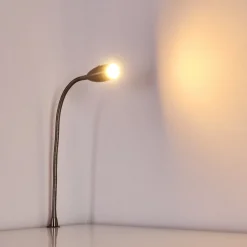 Lampe De Chevet Alsea Led Nickel Mat, 1 Lumiere, Detecteur De Mouvement