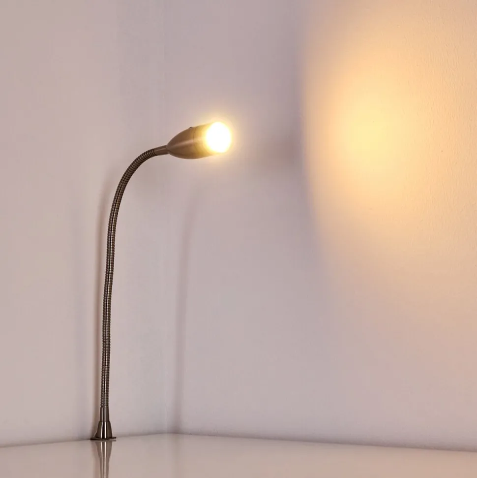 Lampe De Chevet Alsea Led Nickel Mat, 1 Lumiere, Detecteur De Mouvement