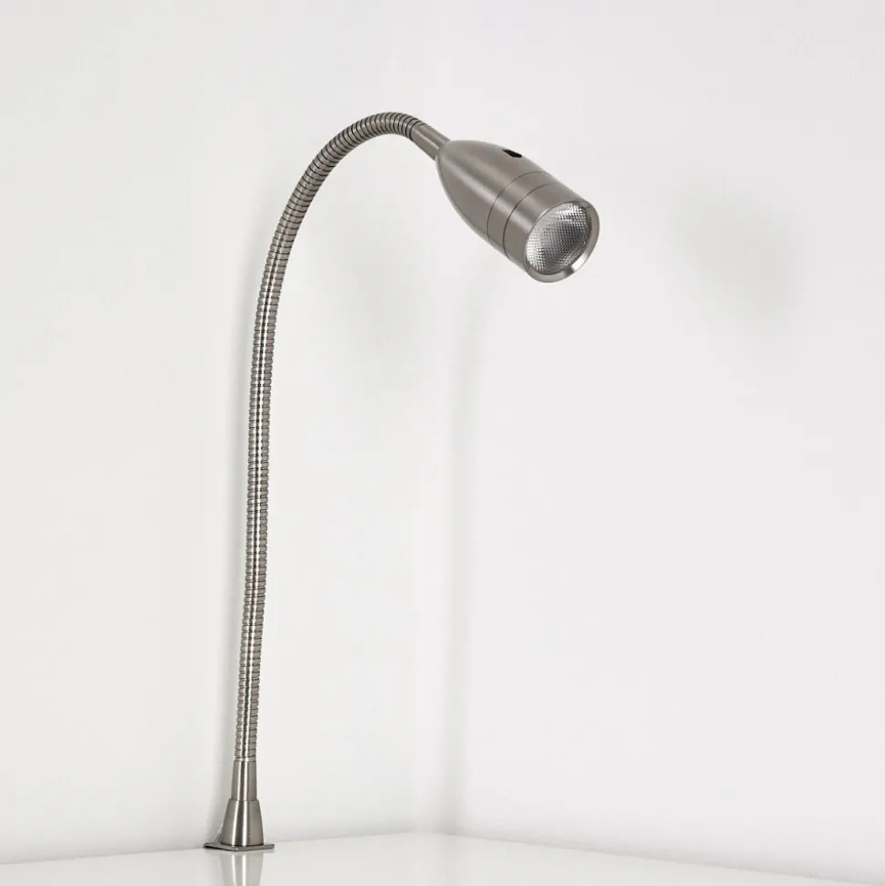 Lampe De Chevet Alsea Led Nickel Mat, 1 Lumiere, Detecteur De Mouvement