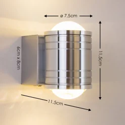 Lampe De Salle De Bain Florenz Led Aluminium, 2 Lumieres